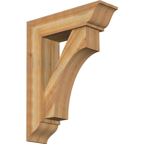 Ekena Millwork Westlake Traditional Rough Sawn Bracket w/ Offset Brace, Western Red Cedar, 8"W x 28"D x 36"H BKT0806X28X36WTL01RWR - main